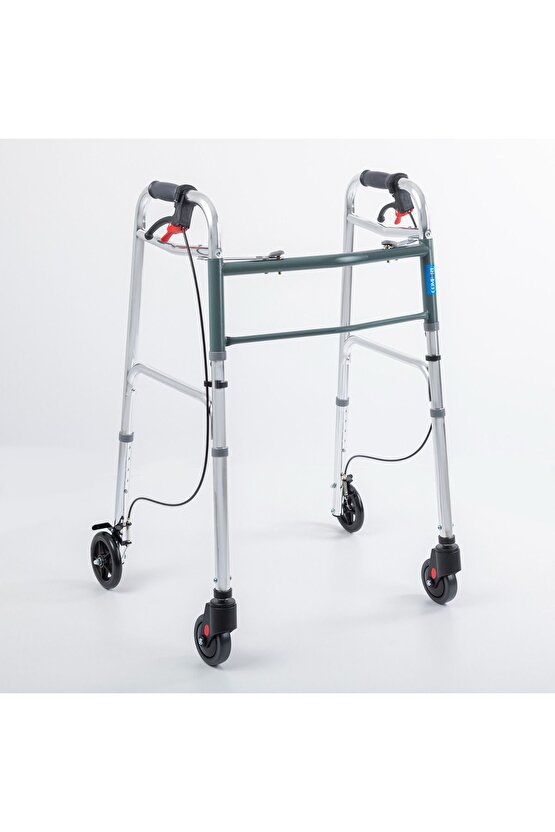 Comfort Tage Orginal Frenli Yürüteç 4 Tekerlekli Katlanır Walker Tekerlekli Hasta Yürüteci