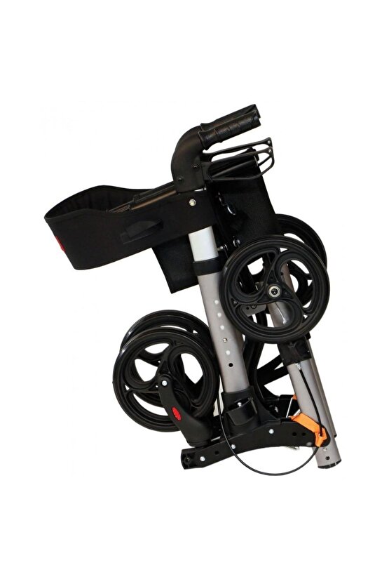 Comfort 9102 Tekerlekli Yürüme Desteği Frenli Yürüteç Rollatör Yaşlı Oturaklı Yürüme Boy Ayarlı