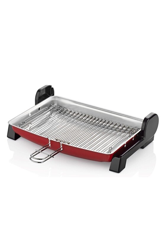 Kebapçı Elektrikli Izgara Mangal Barbekü Çift Telli Büyük Boy Kırmızı Tnrız1705