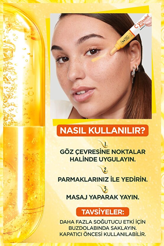 C Vitamini Aydınlatıcı Göz Kremi (Niasinamid + Kafein)