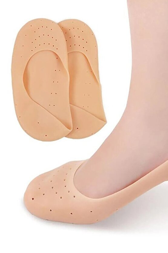 Patik Ayak Topuk Çatlak Çorabı Silikon Patik Ten Rengi Çorap Topuk Çatlak Giderici Ayak Bakım