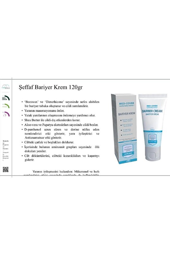 ŞEFFAF BARİYER KREM 120 Gr 2 ADET