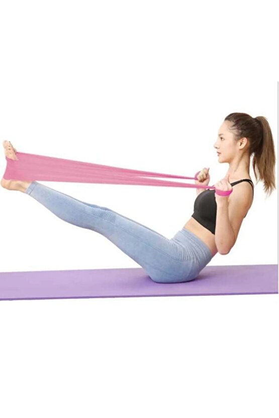 2 Metre Fuşya Yoga Pilates Egzersiz Bandı Terabant (AÇIK UÇLU - SERT)