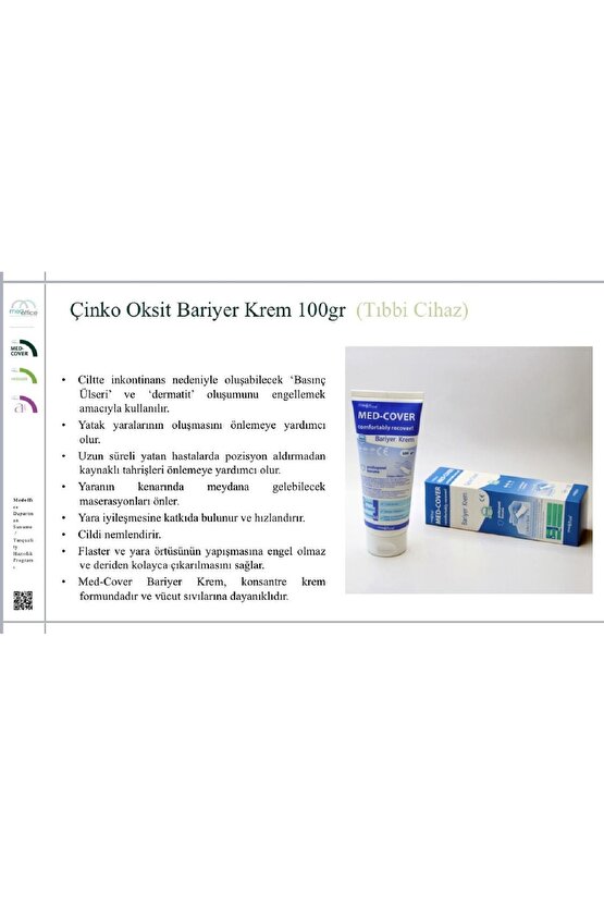 Med-cover Çinko Oksit Bariyer Krem 100gr X 8 Adet