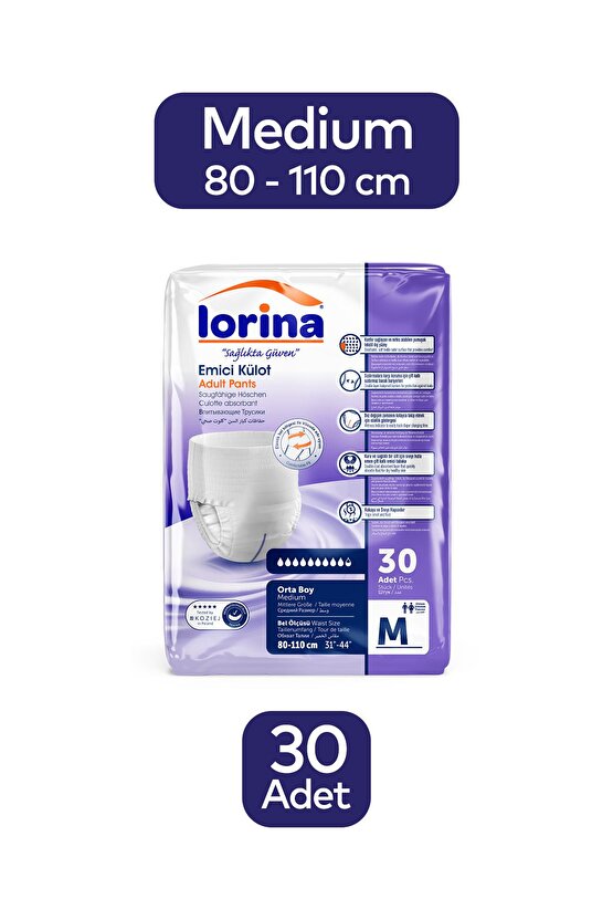 6 Damla Emici Külot Orta Boy Medium 30 Adet