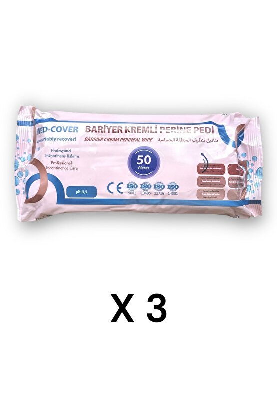 Bariyer Kremli Perine Bölgesi Temizleme Pedimendili 50li - 3 Paket