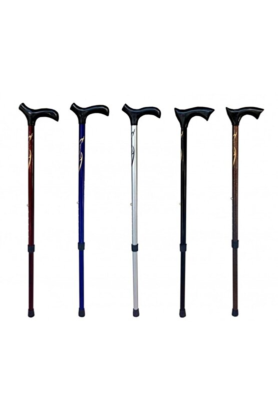 Metal Ayarlı Alüminyum Baston Asa Bordo Renk