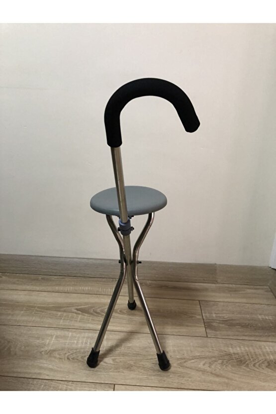 Krom Baston Oturaklı Tabure Sandalye