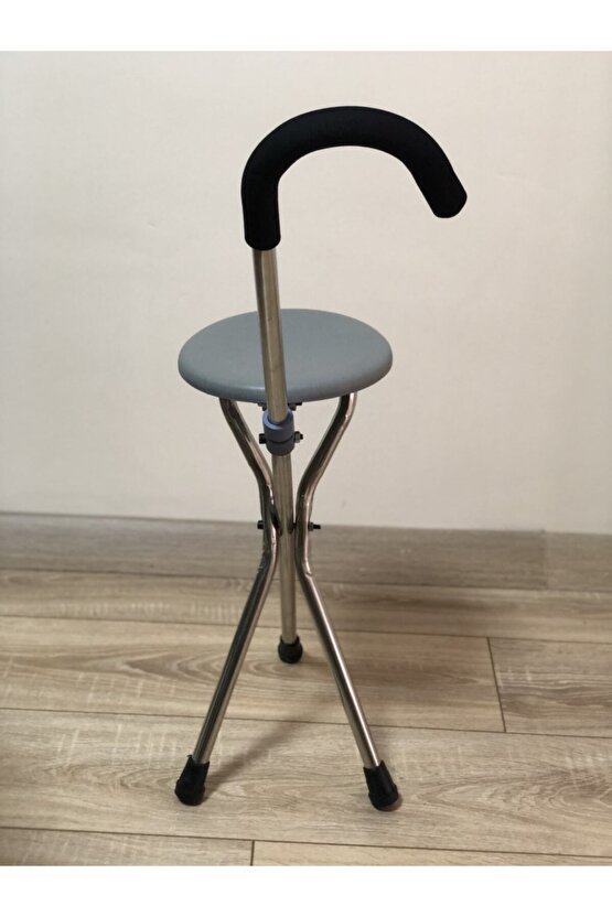 Krom Baston Oturaklı Tabure Sandalye