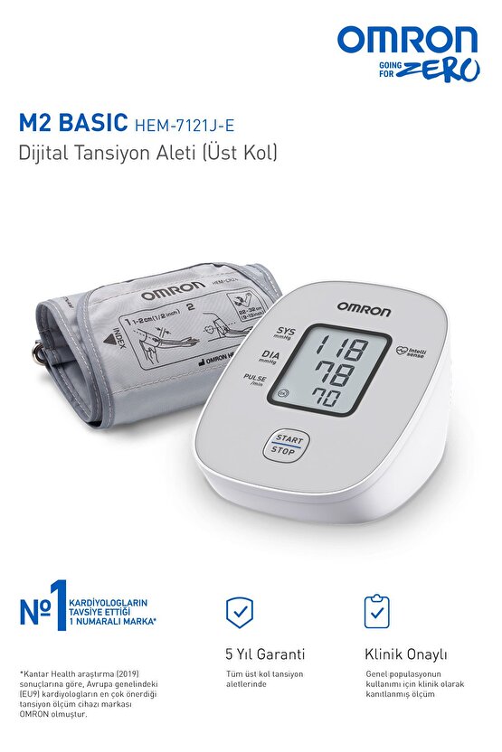 M2 Basic Üst Koldan Ölçer Dijital Tansiyon Aleti