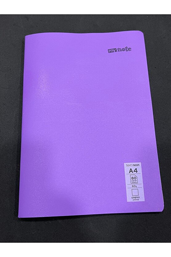 Text Neon A4 80 Yaprak Çizgisiz Düz 60 Gr Pp Kapak Tel Dikişli Harita Metod Defter