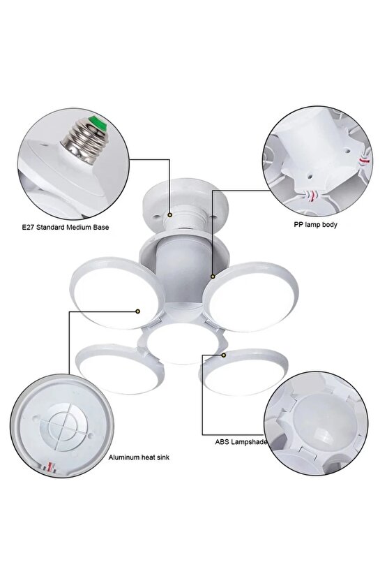 1 Adet 30 Watt Katlanır, 3000K, Gün Işığı Led Ampul, Modern Tasarım Dekoratif E27 Duy Led Ampul