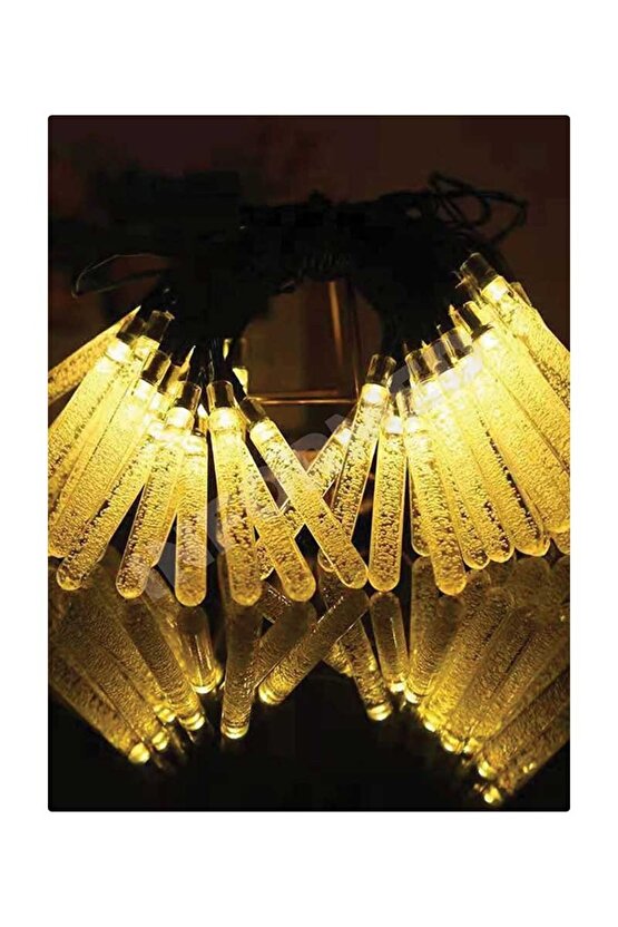 Güneş Enerjili, 20 Watt, 3200 Kelvin Gün Işığı Ledli, 5 Metre, 7 Modlu Işık Zinciri, Peyzaj Aplik