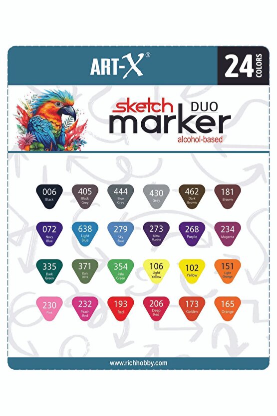 Art-x Sketch Marker Çift Taraflı Kalem Seti 24