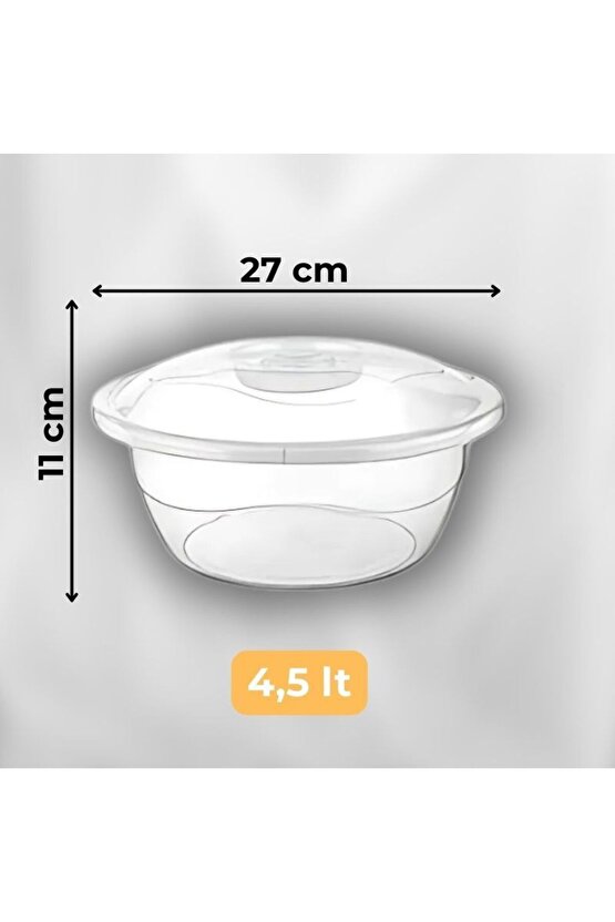 2li Şeffaf Kapaklı Leğen Seti 4,5 LT ve 7 LT Leğen Seti Saklama kabı