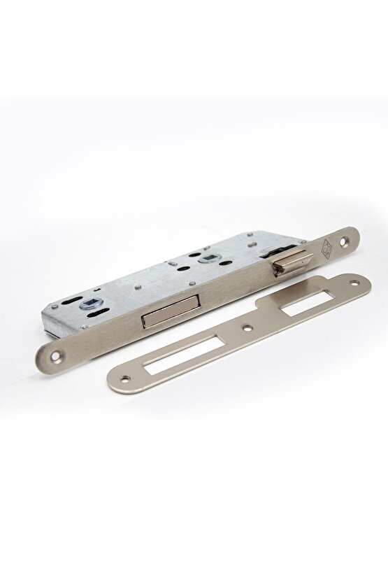 STILO İnox Kare Rozetli WC Kapı Kolu ve 40X23mm Saten WC Gömme Kilit Set