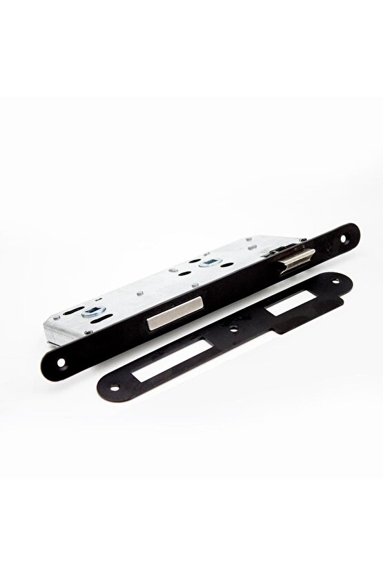 Lusso Siyah Kare Rozetli WC Kapı Kolu ve 45X18mm Siyah WC Gömme Kilit Set