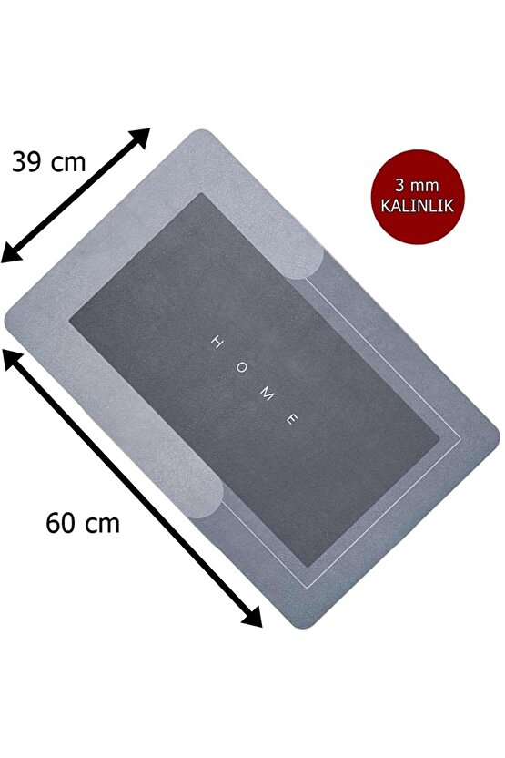 Tappetino Süper Su Emici Kaymaz Tabanlı Paspas 60x39cm