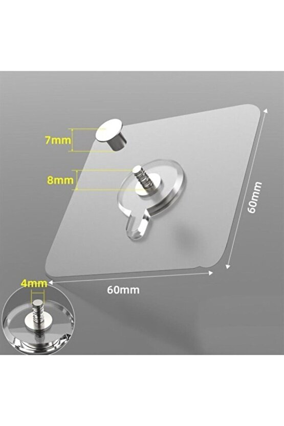 Ventosa 3 Adet Ultra Güçlü Yapışkanlı Çok Amaçlı, Vidalı Çerçeve, Resim, Banyo Rafı Askı Elemanı