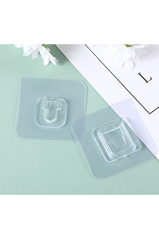 Kuriton 5 Set Geçmeli Klips, Kendinden Yapışkanlı Eşya Sabitleme Askısı