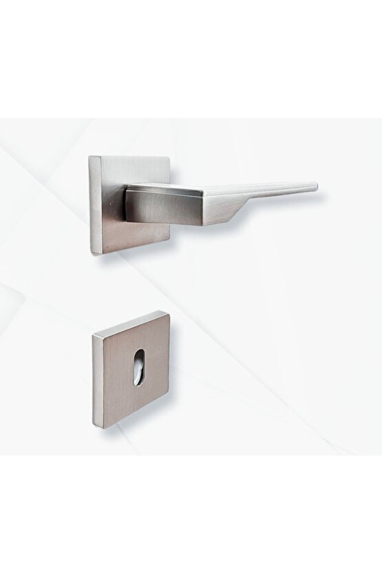 Stilo Inox Kare Rozetli Kapı Kolu Lüks Oda Kapı Kolu