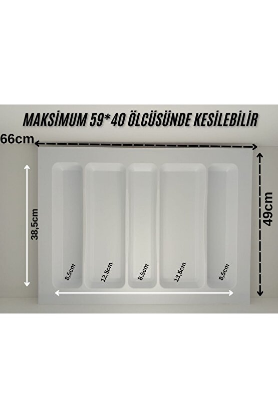 65x49 Cm. Beyaz Kaşıklık Ve Kepçelik 2li Set (59X41 CME KADAR KESİLEBİLİR)