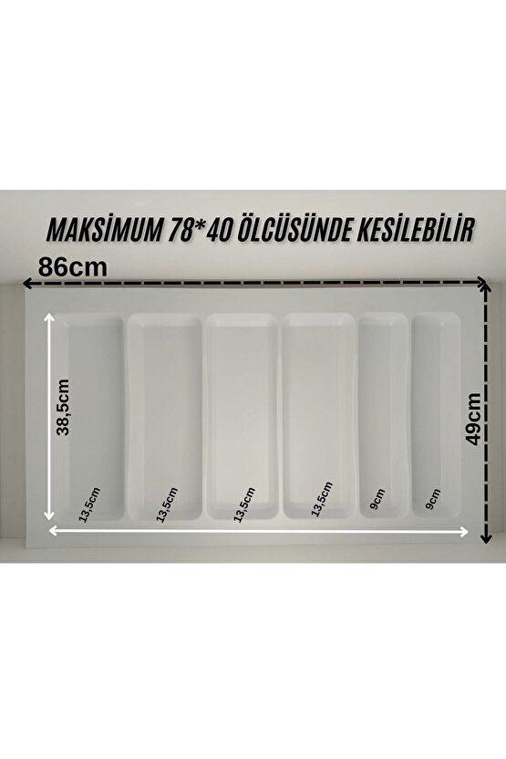 85x49 Cm. Beyaz Kaşıklık Ve Kepçelik 2li Set (79X41 CME KADAR KESİLEBİLİR)