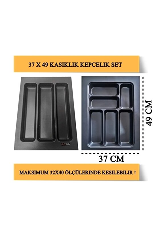 37x49 Cm. Antrasit Kaşıklık Ve Kepçelik 2li Set (32X40 CME KADAR KESİLEBİLİR)