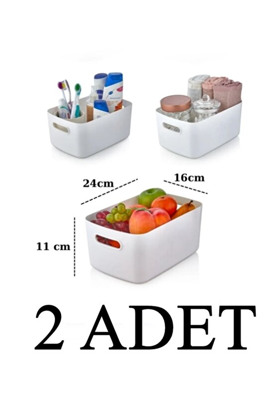 2 ADET 3.5 Lt Dolap Içi, Buzdolabı Düzenleyici, Banyo Organizer Sepet