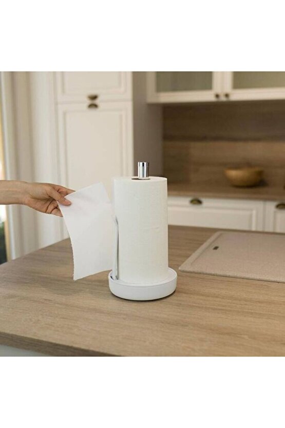 Genius Dikey Rulo Kağıt Havlu Standı, Tezgahüstü, Yaylı Havlu Tutuculu