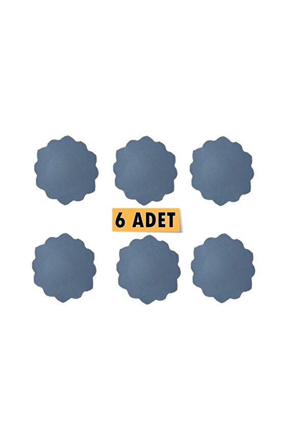 6 Adet Antrasit Yumru Motifli Suni Deri Bardak Altlığı Kaydırmaz, Su Emmez 1.2 Mm Kalınlık