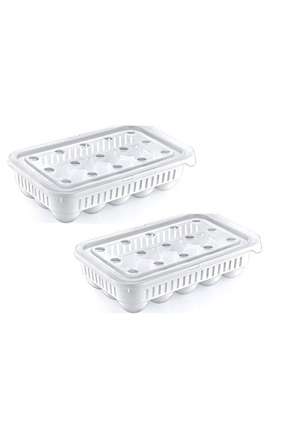 Yumurta Saklama Kabı 15li 2 Adet, Steril Yumurtalık, Kapaklı Yumurta Organizeri Bpa Free