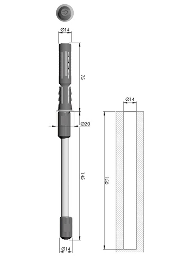 Italıana Ferramenta Ayarlı Gizli Raf Tutucu 14x140mm