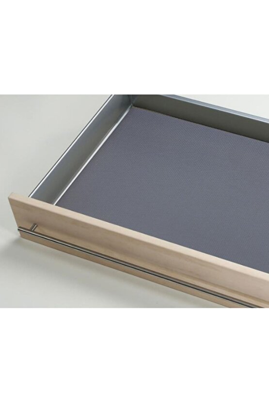 48 Cm X 1 M - Siyah Suni Deri, Kumaş Desenli, Çekmece Içi Kaydırmaz Halı ,raf Örtüsü
