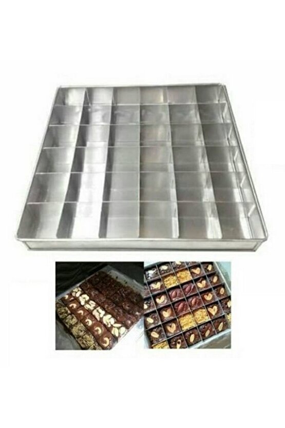 Narkalıp Brownie  Kek Kalıbı Çap 20 x 20cm 36 Dilim
