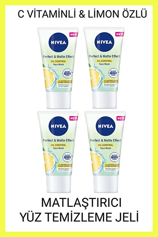 Perfect & Matte Effect C Vitaminli Yüz Bakım ve Yüz Temizleme Jeli 50 ml X 4 Adet