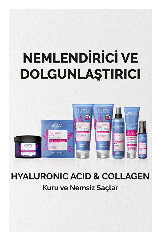 Hyaluronik Asit & Kolajen Kuru ve Cansız Saçlara Özel Duş Öncesi Saç Bakım Maskesi 2x50ml-vegan