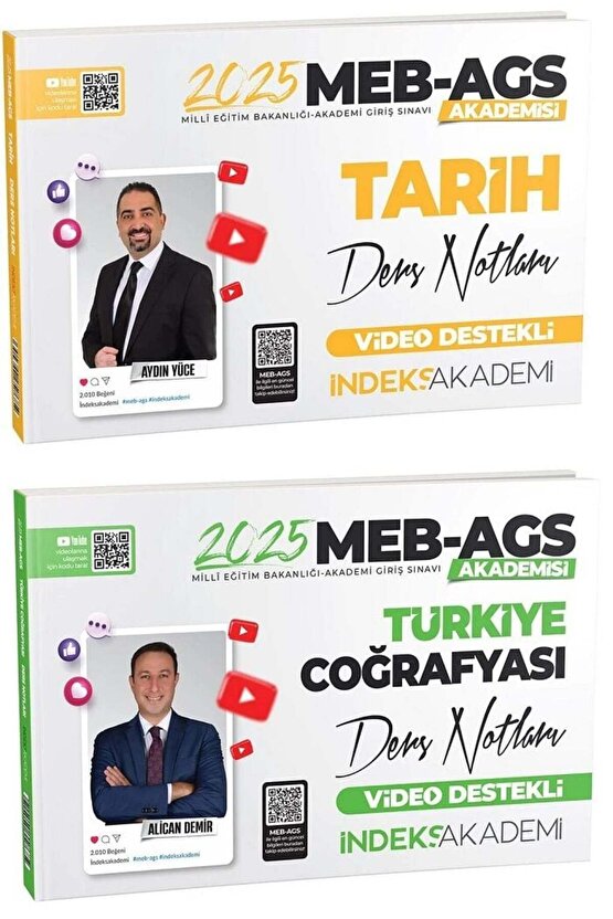 İndeks Akademi 2025 Meb-ags Akademisi Tarih Türkiye Coğrafyası Ders Notları 2 Li Set - Aydın Yüce, A