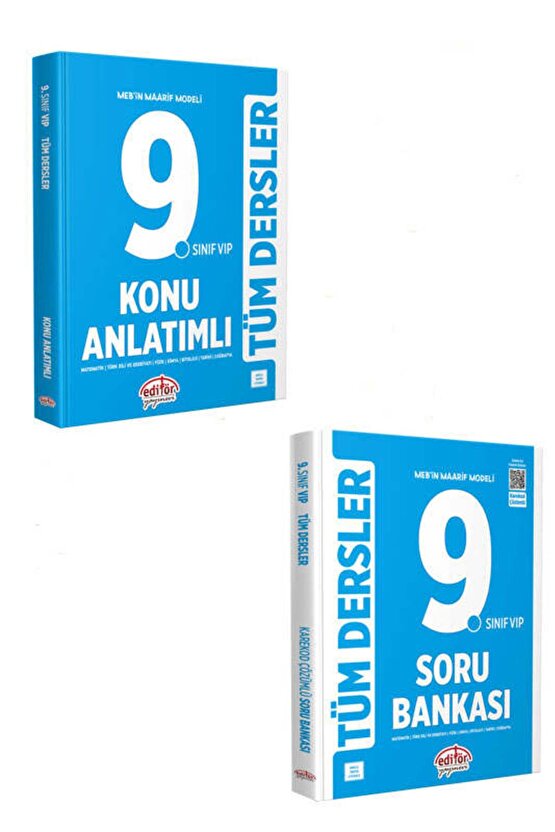 Editör Yayınları 2025 9.Sınıf VIP Tüm Dersler Konu ve Soru Bankası Seti