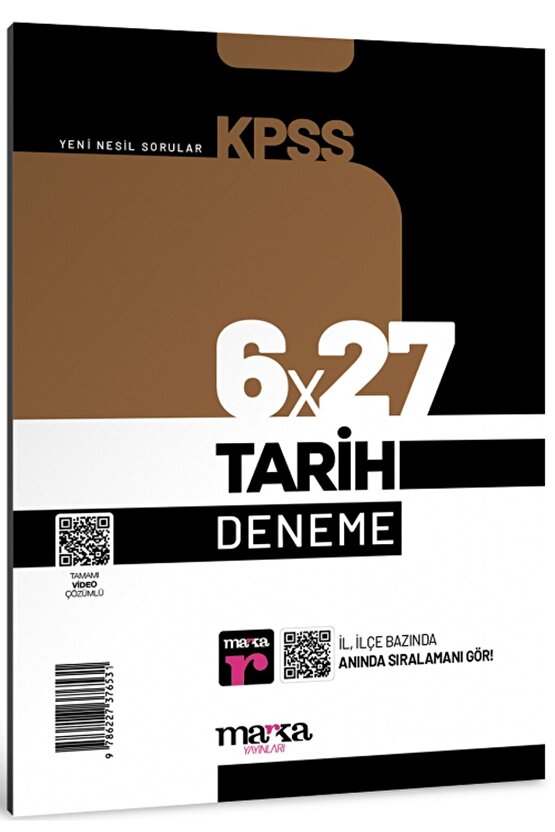 2024 KPSS Tarih 6x27 Deneme Tamamı Video Çözümlü Marka Yayınları