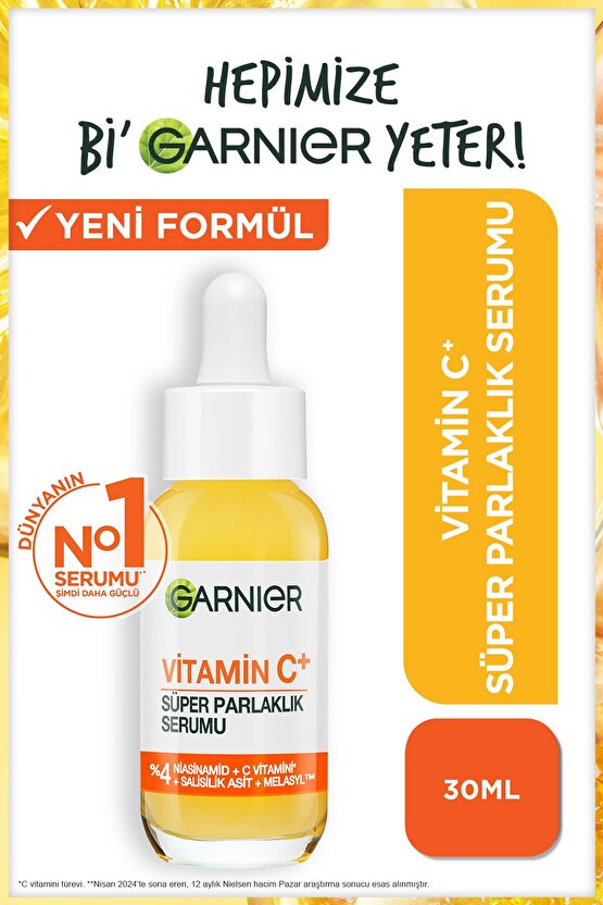 Vitamin C+ Süper Parlaklık Serumu (Niasinamid, Salisilik, Melasyl)
