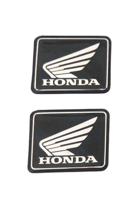 Honda Kare Küçük Universal Siyah-gümüş Damla Stiker 2li