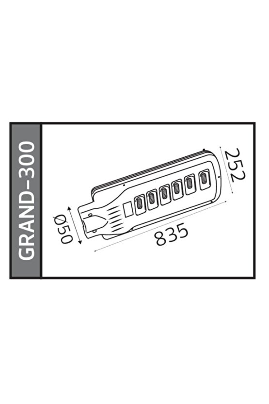 Grand 300w Solar Ledli Sokak Lambası 6400k Beyaz