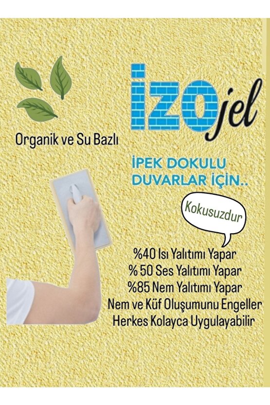 Organik Ipek Sıva -Dekoratif Yalıtım Sıvası - Ses & Isı & Nem Yalıtımı - Izo-017 - 4 M2