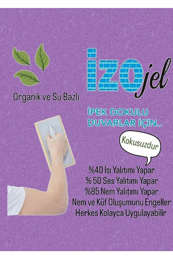 Organik Ipek Sıva Dekoratif Yalıtım Sıvası Ses Isı Nem Yalıtımı  Izo-008 - 4 M2