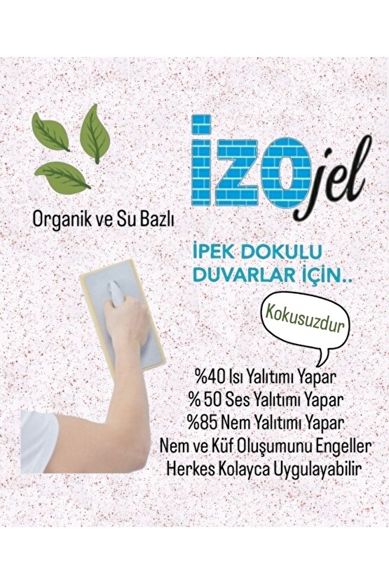 Organik Ipek Sıva - Dekoratif Yalıtım Sıvası - Ses & Isı & Nem Yalıtımı - Izo-040 - 4 M2