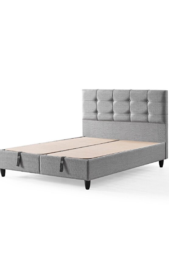 Mimoza Modeli Çift Kişilik Full Ortopedik Yataklı Sandıklı Baza Ve Başlık Takımı 3 Lü Set