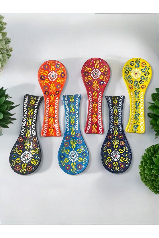 Dekoratif  Tasarım Kirli Kaşık Altlığı, Kaşıklık, Kepçe Altlığı, Çini  Seramik Tamamen El Yapımı