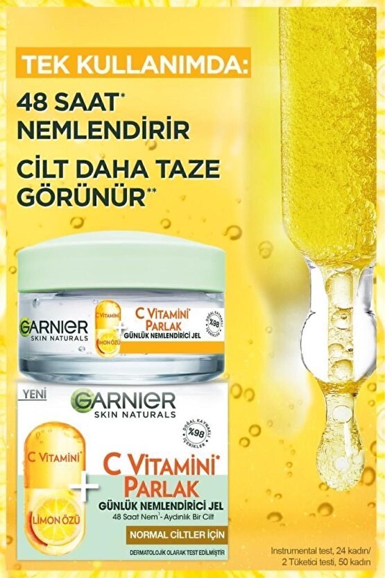 C Vitamini Parlak Günlük Aydınlatıcı Nemlendirici Jel (C Vitamini + Limon)