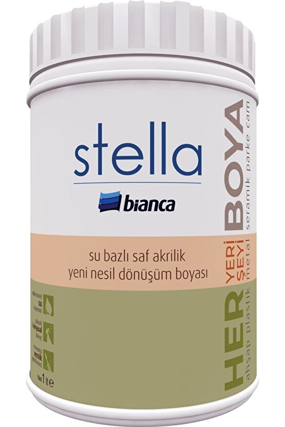 STELLA Beyaz Su Bazlı Saf Akrilik Boya 1lt